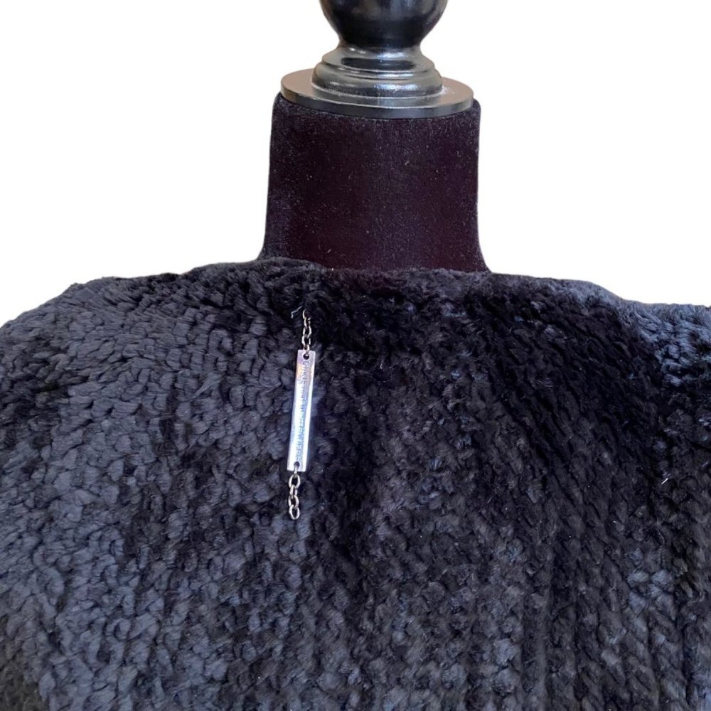Diane Von Furstenberg Super Soft Black Rabbit Fur Cardigan Sweater - Picture 6 of 7